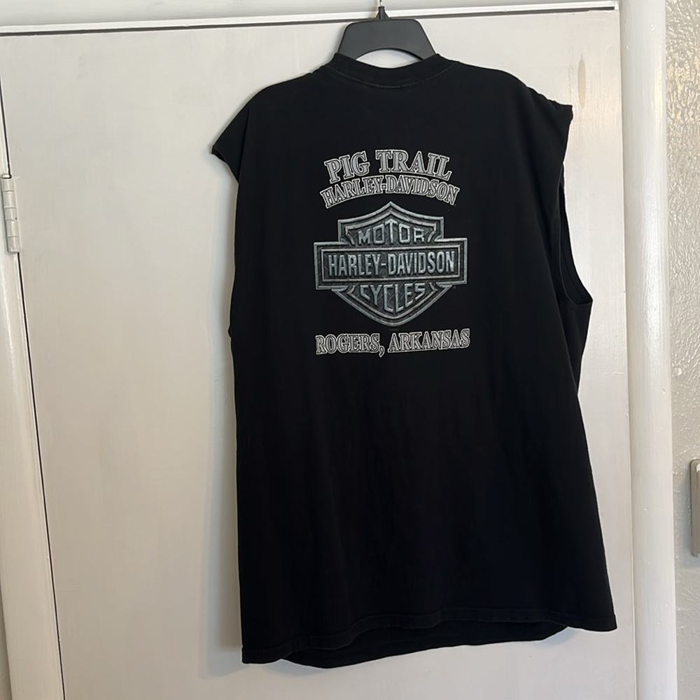 Black Harley Davidson, sleeveless T-shirt - Picture 2 of 6